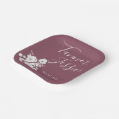 Mooie paarse en witte bloemige bruiloft  papieren bordje (Gebogen)