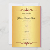 Mooie paarse en witte in gouden uitnodiging (Achterkant)