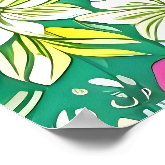 Mooie paarse en witte leliebloemen poster (Hoek)