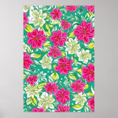 Mooie paarse en witte leliebloemen poster (Voorkant)