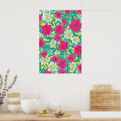 Mooie paarse en witte leliebloemen poster (Keuken)