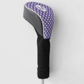 Mooie paarse en witte polka stippen monogram golfheadcover (Schuin)