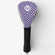 Mooie paarse en witte polka stippen monogram