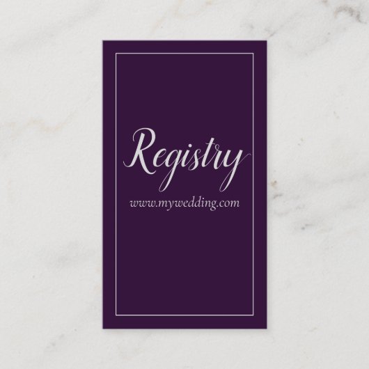 Mooie Paarse en zilveren bruiloft Informatiekaartje (Voorkant)
