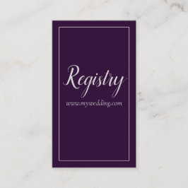 Mooie Paarse en zilveren bruiloft Informatiekaartje