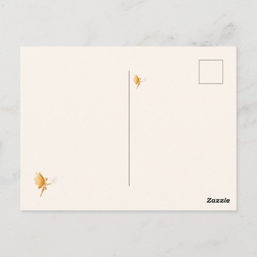 Mooie Paarse Fairy Vlinders Zwart Cat Briefkaart (Achterkant)