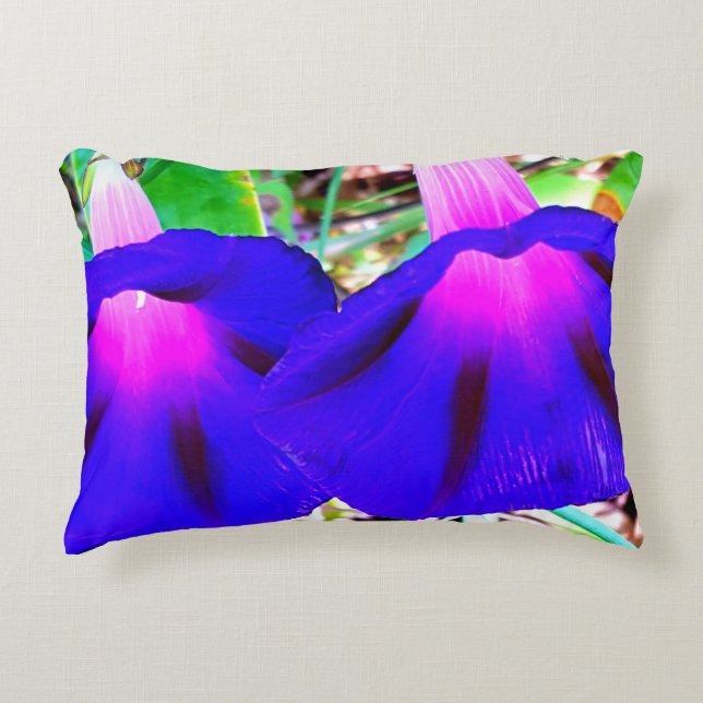 Mooie Paarse Floral Pillow Accent Kussen (Voorkant)