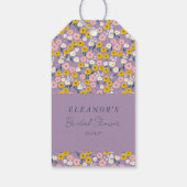 Mooie Paarse Gele Bloem Bruids Shower Aangepast Cadeaulabel (Achterkant)