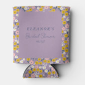 Mooie Paarse Gele Bloem Bruiloft Aangepast Blikjeskoeler (Voorkant)