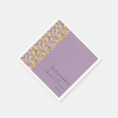 Mooie Paarse Gele Bloemige Bruiloft Custom Servet (Hoek)