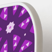 Mooie Paarse Geometrische Patroon Pickleball Paddle (Links Detail)