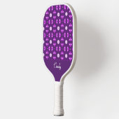 Mooie Paarse Geometrische Patroon Pickleball Paddle (Links)