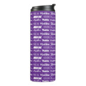 Mooie Paarse Gepersonaliseerde Naamcollage Thermosbeker (Gedraaid links)