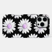 Mooie Paarse Gestippelde Madeliefjes iPhone Hoesje (Achterkant horizontaal)