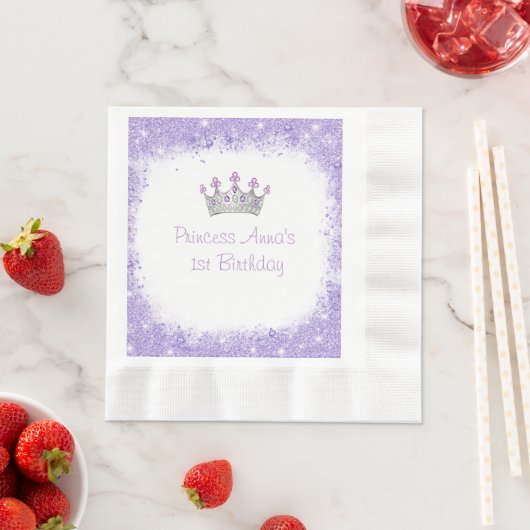 Mooie Paarse glitter, aangepaste verjaardagsfeestj Servet (Insitu)