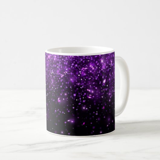 Mooie Paarse glitterprint Koffiemok (Voorkant rechts)