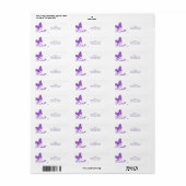 Mooie paarse glitters butterfly adreslabels etiket (Full Sheet)