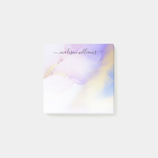 Mooie Paarse Gold Waterverf Luxury Script Post-it® Notes (Voorkant)