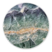 Mooie Paarse groene fluorite Gem-fotokristal Keramische Knop (Voorkant)