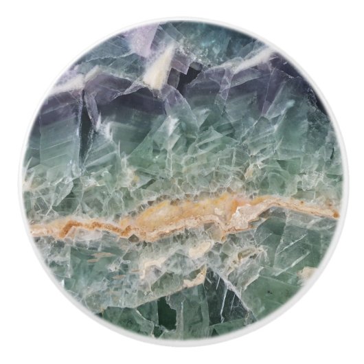 Mooie Paarse groene fluorite Gem-fotokristal Keramische Knop (Voorkant)
