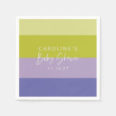 Mooie paarse groene streep mod custom baby shower servet (Voorkant)