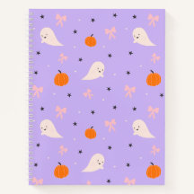 Mooie Paarse Halloween Geest Patroon Notitieboek