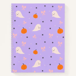 Mooie Paarse Halloween Geest Patroon Notitieboek