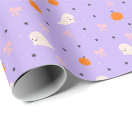Mooie paarse Halloween-spookpatroon-cadeaupapier Cadeaupapier