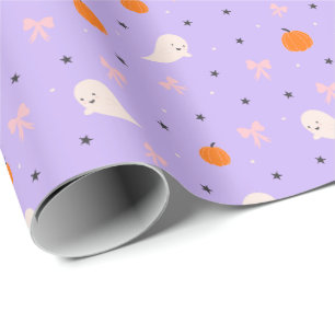 Mooie paarse Halloween-spookpatroon-cadeaupapier Cadeaupapier