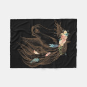 Mooie paarse handkunst voor Dierenvrienden Fleece Deken (Voorkant (Horizontaal))