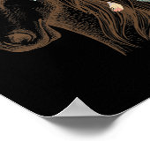 Mooie paarse handkunst voor Dierenvrienden Poster (Hoek)