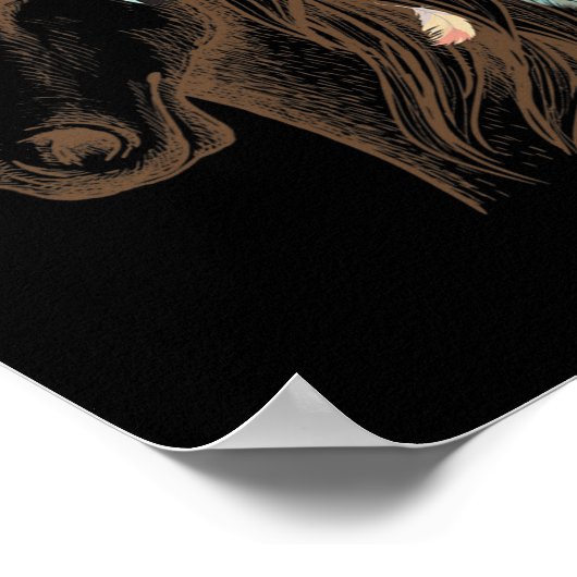 Mooie paarse handkunst voor Dierenvrienden Poster (Hoek)