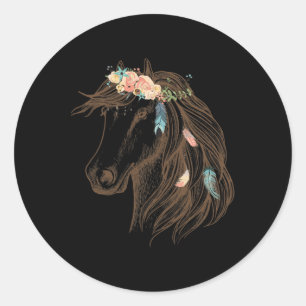 Mooie paarse handkunst voor Dierenvrienden Ronde Sticker