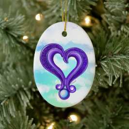 Mooie Paarse Hart Ornament