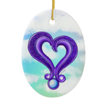 Mooie Paarse Hart Ornament