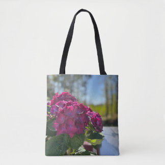 Mooie paarse hortensia floral tas