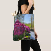 Mooie paarse hortensia floral tas (Dichtbij)
