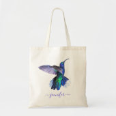 Mooie Paarse Hummingbird, persoonlijke naam Tote Bag (Voorkant)
