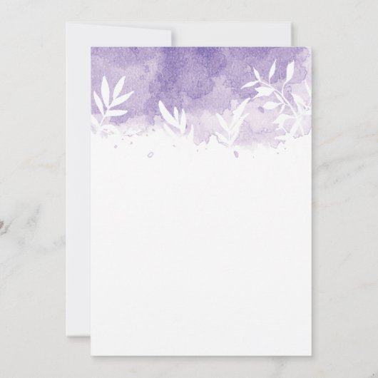 mooie paarse huwelijksuitnodiging kaart (Achterkant)