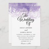 mooie paarse huwelijksuitnodiging kaart (Voorkant / Achterkant)