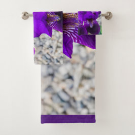 Mooie paarse iris bad handdoek