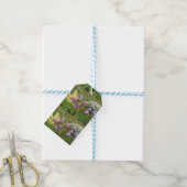 Mooie paarse iris bloem bloem foto cadeaulabel (Met Touw)