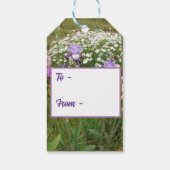 Mooie paarse iris bloem bloem foto cadeaulabel (Achterkant)