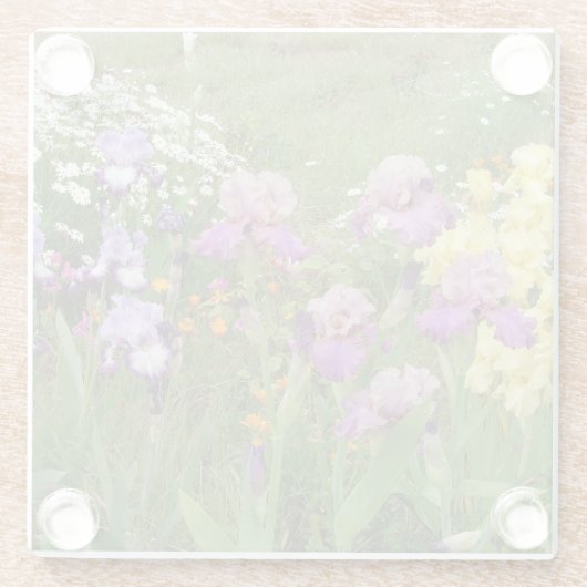 Mooie paarse iris bloem bloem foto glazen onderzetter (Achterkant)