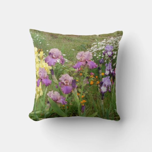 Mooie paarse iris bloem bloem foto kussen (Voorkant)
