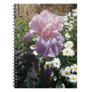 Mooie paarse iris bloem bloem foto notitieboek