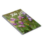 Mooie paarse iris bloem bloemstuk aanpasbaar notitieboek (Rechterzijde)