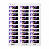 Mooie paarse iris bloem bruid en bruidegom adres etiket (Full Sheet)