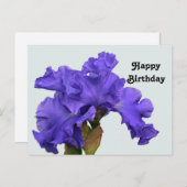 Mooie Paarse Iris Bloem Foto Verjaardag Briefkaart (Voorkant / Achterkant)
