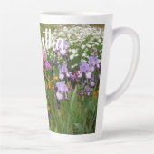 Mooie Paarse iris bloementuin vrouwen Latte Mok (Rechts)